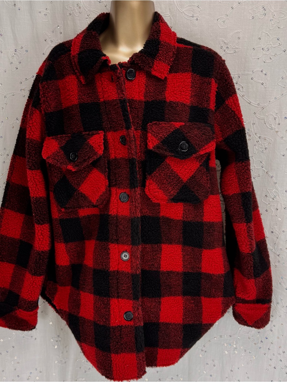 True North Denim Buffalo Plaid Sherpa Shacket Jacket – M- NWT